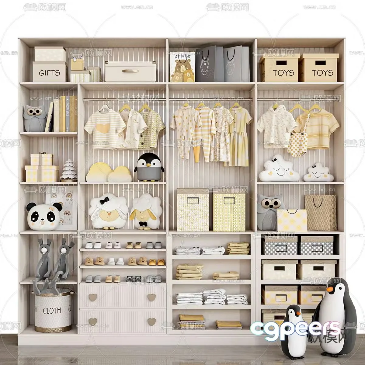 Children’s Wardrobe Children’s Storage Cabinet 3D Model