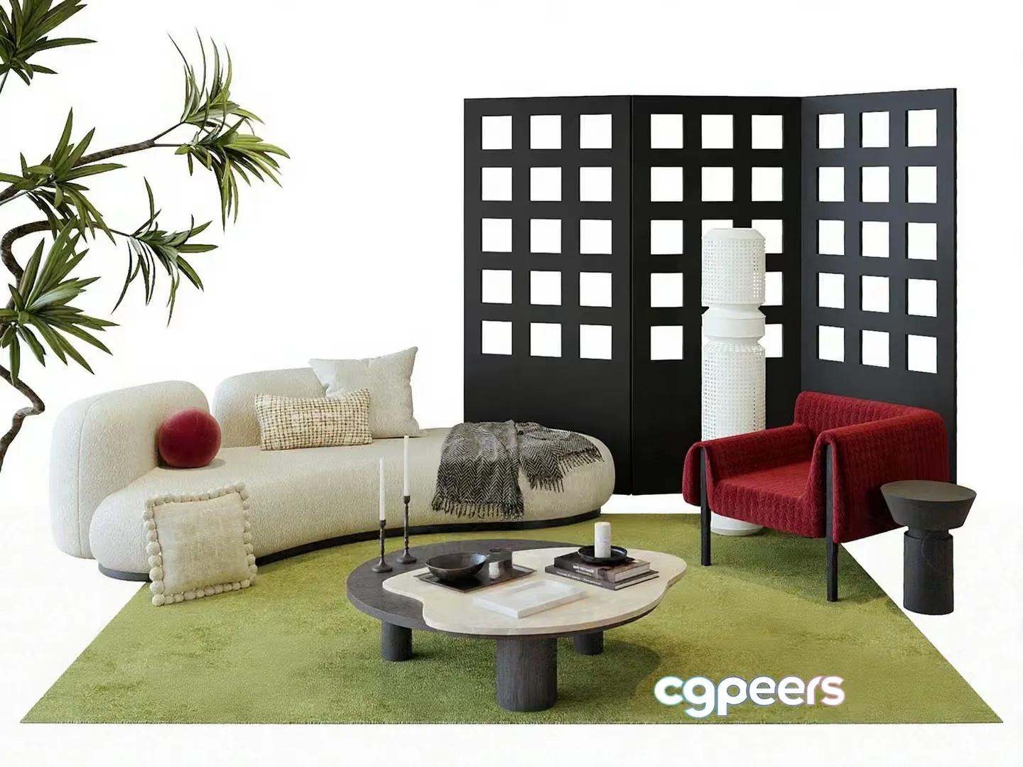 Modern Living Room 3D Model – 2116 – VRAY Render