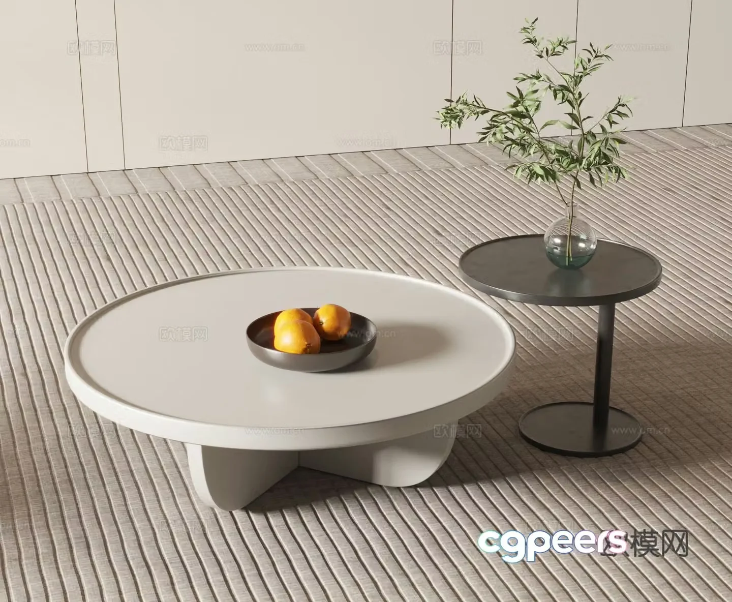 Modern coffee table round coffee table 3d model