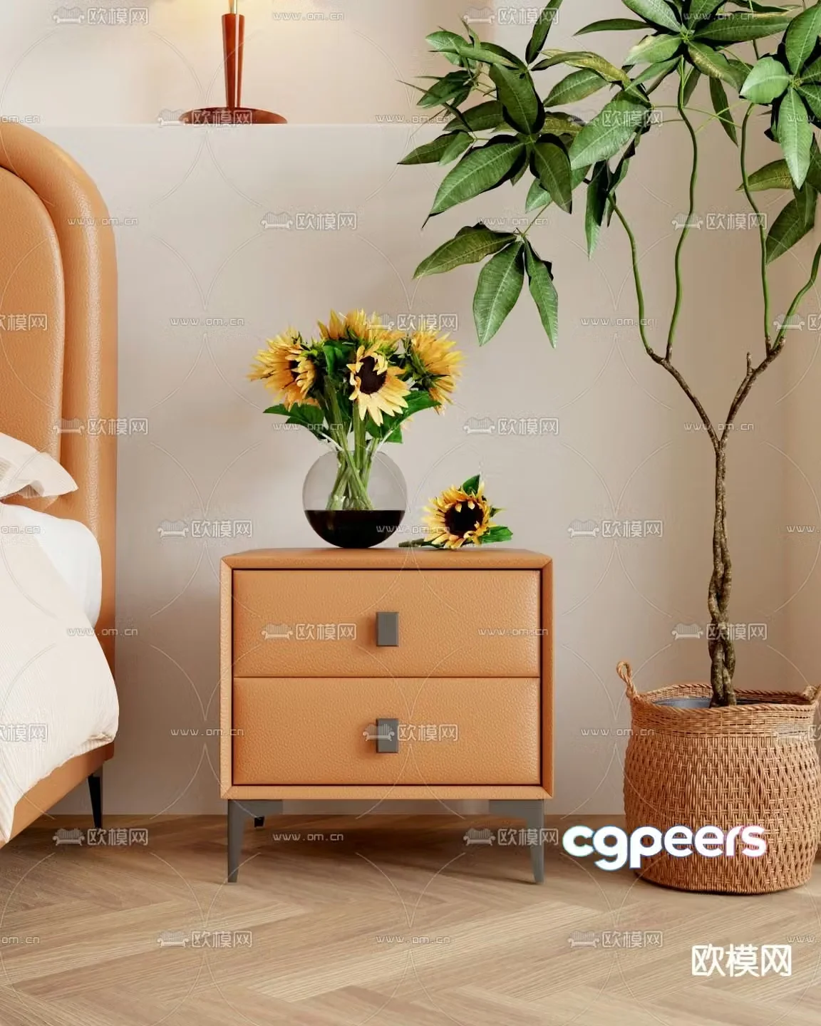 Nordic bedside table 3d model