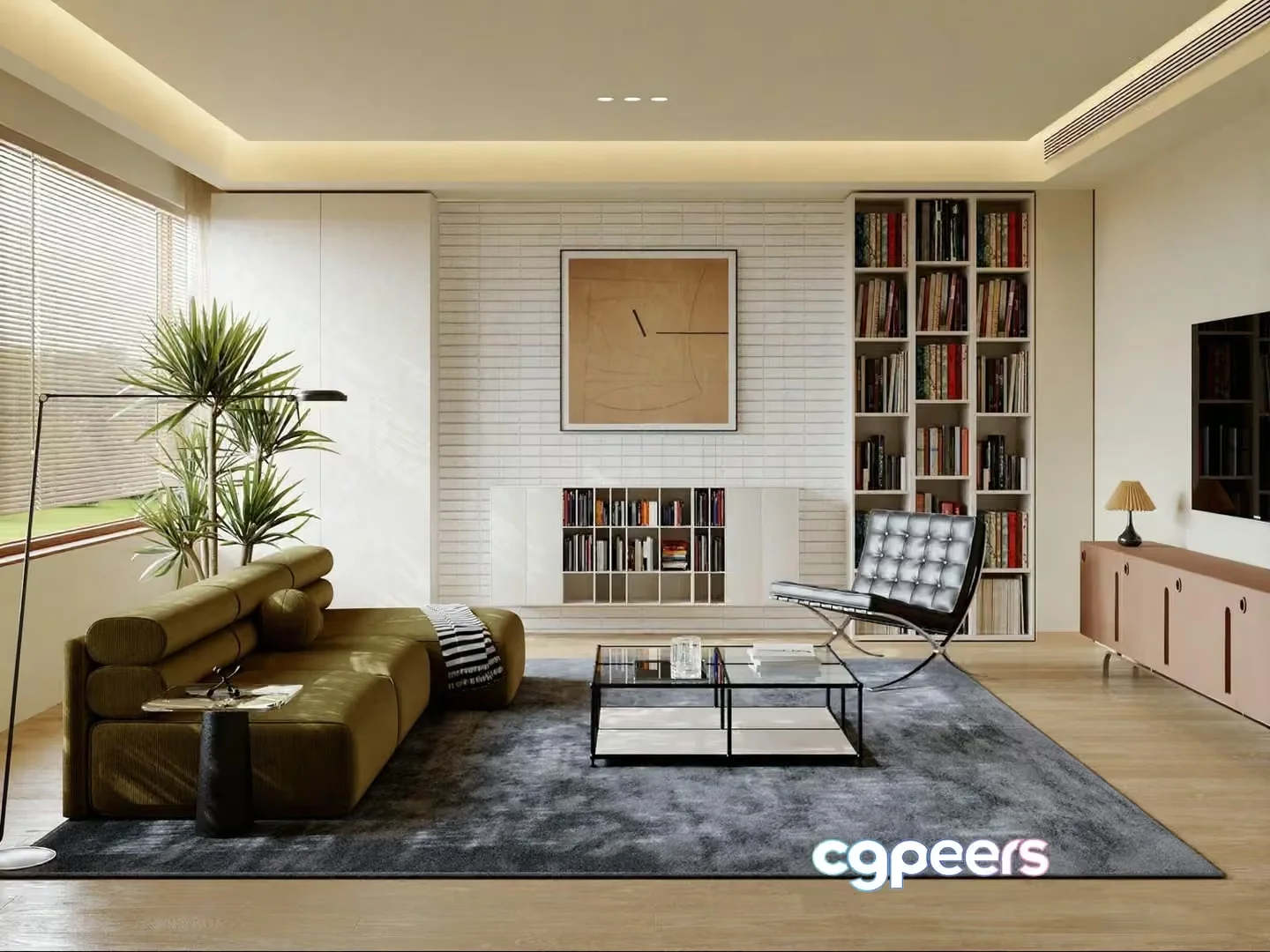 Modern Living Room 3D Model – 4418 – VRAY Render