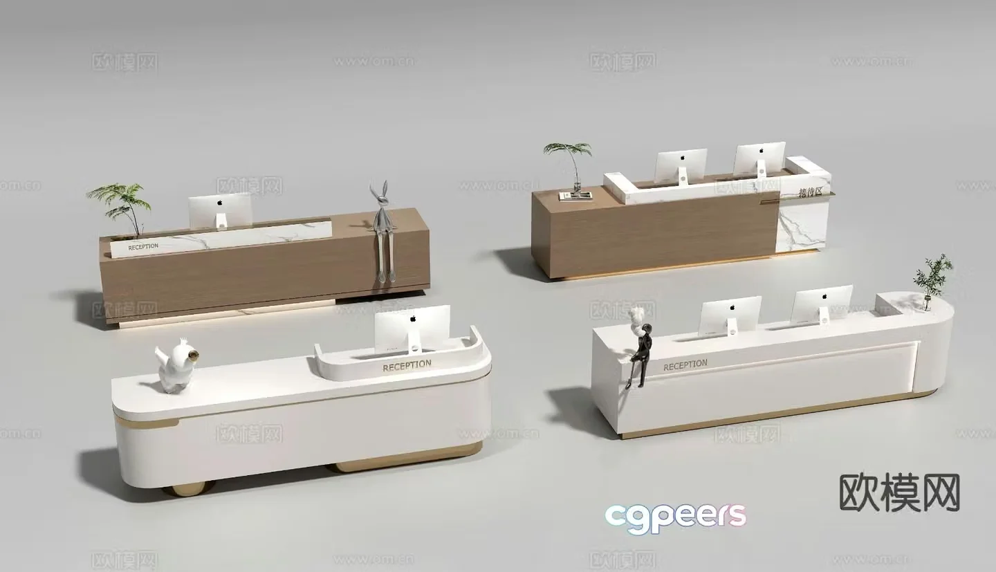 Modern front desk company front desk beauty salon front desk hotel front desk 3d model