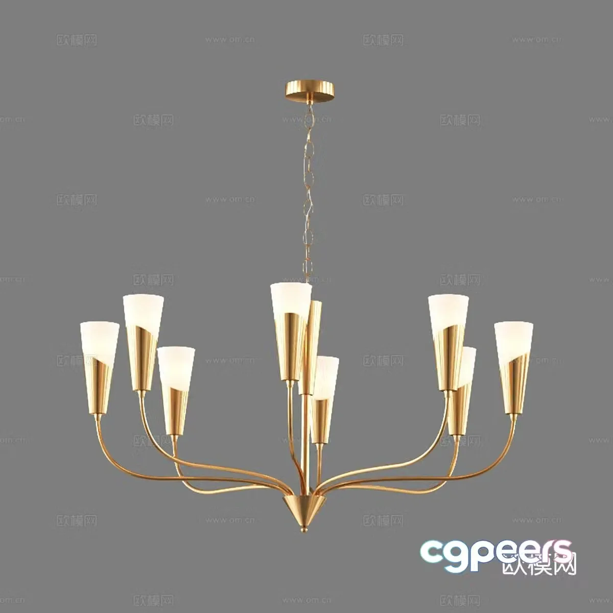 Light luxury chandelier multi-head chandelier living room chandelier 3D model