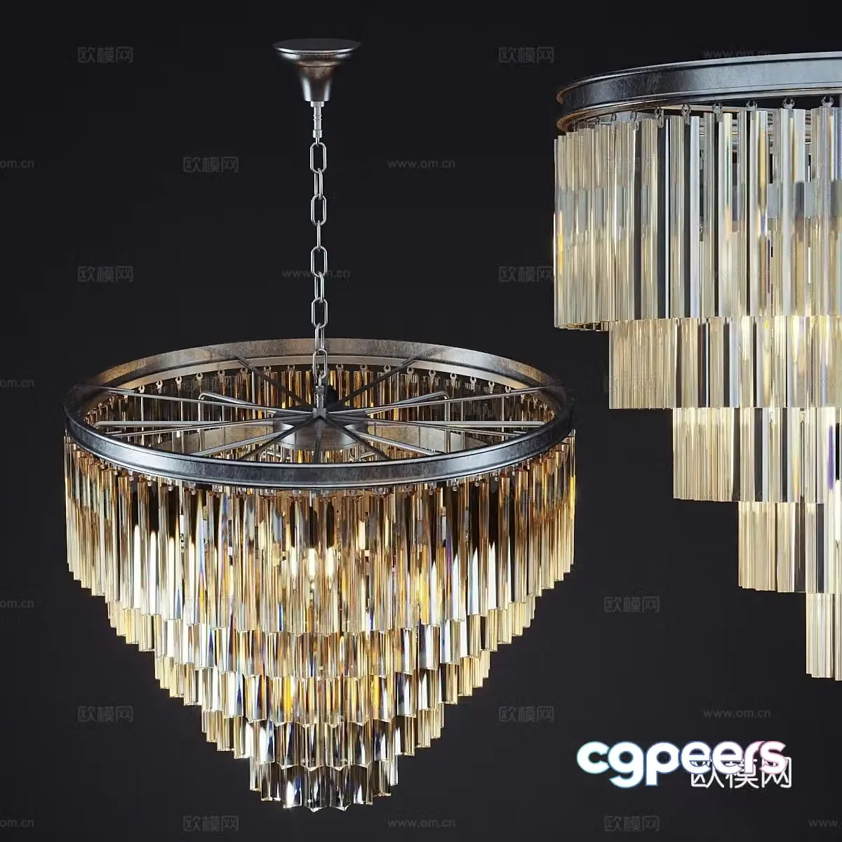 Gold Light Fixture 3D Model – 4281 – VRAY Render