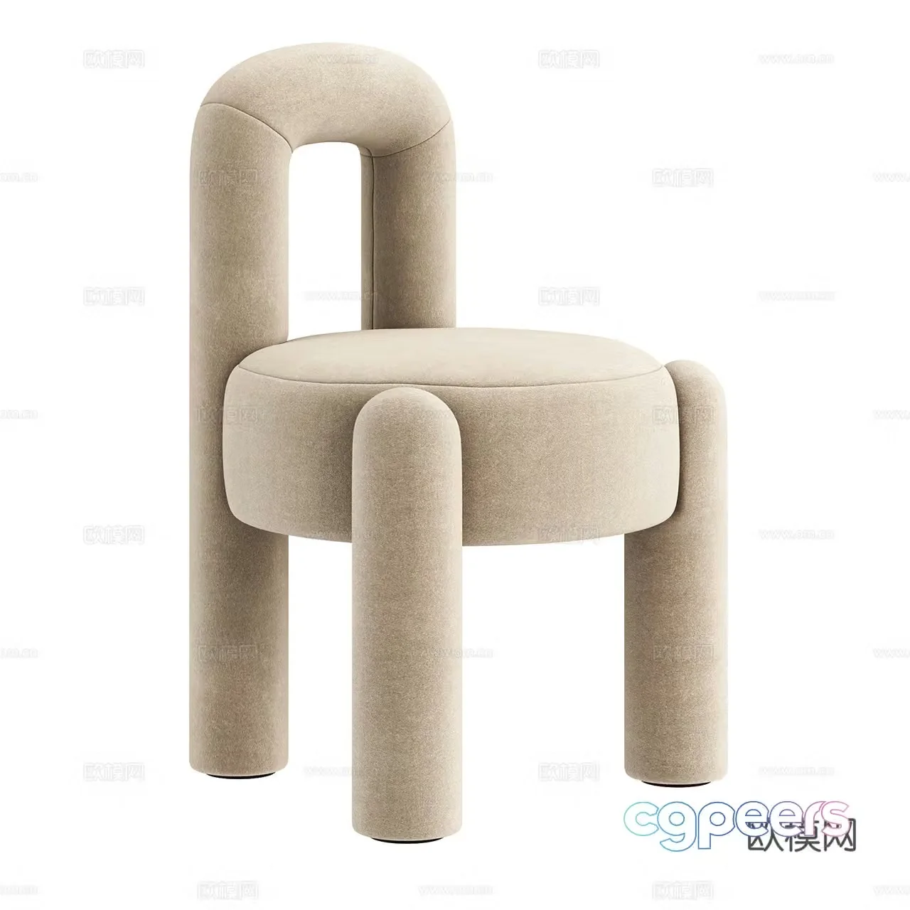 Dooq Simple single chair Fabric single chair Dining chair Book chair Cloth chair 3d model