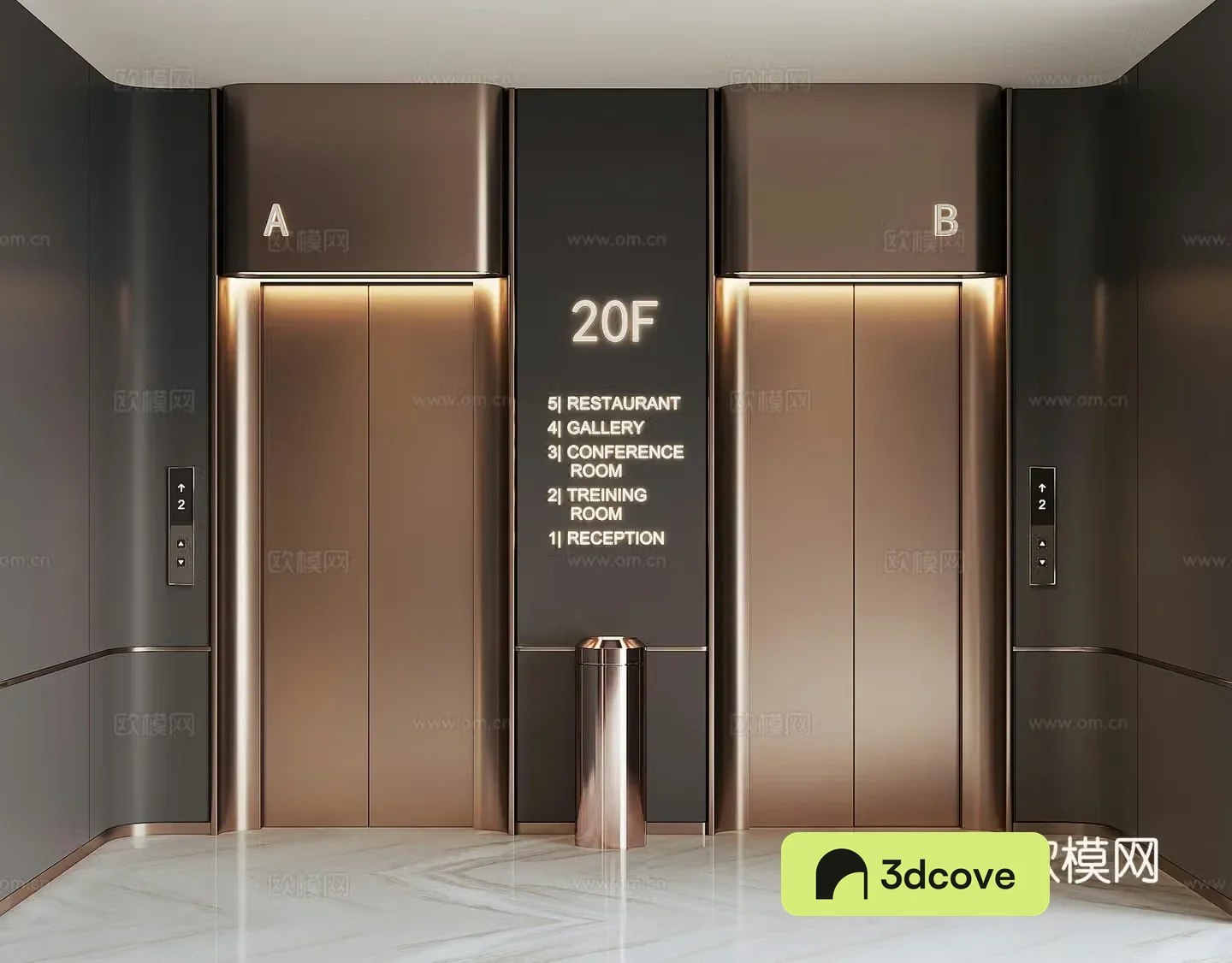 Modern elevator stop