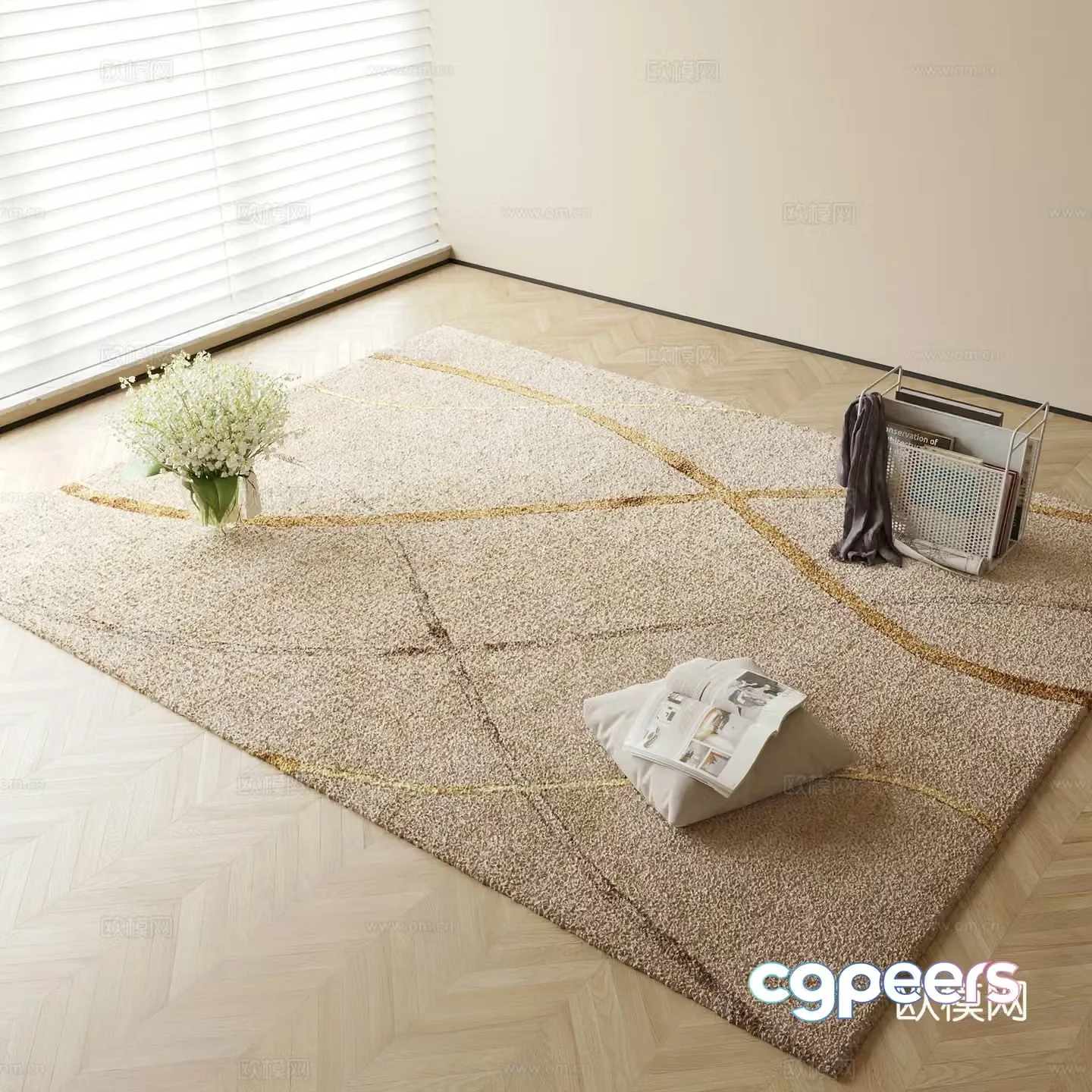 Modern carpet Square carpet 3d model