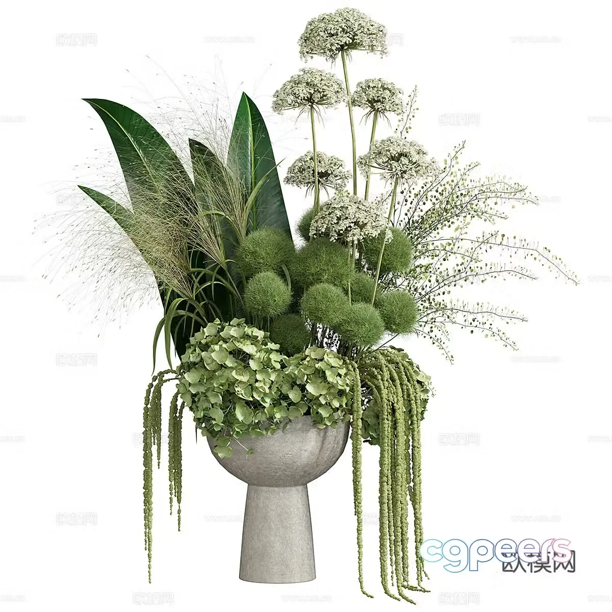 New Chinese vase flower art 3D model