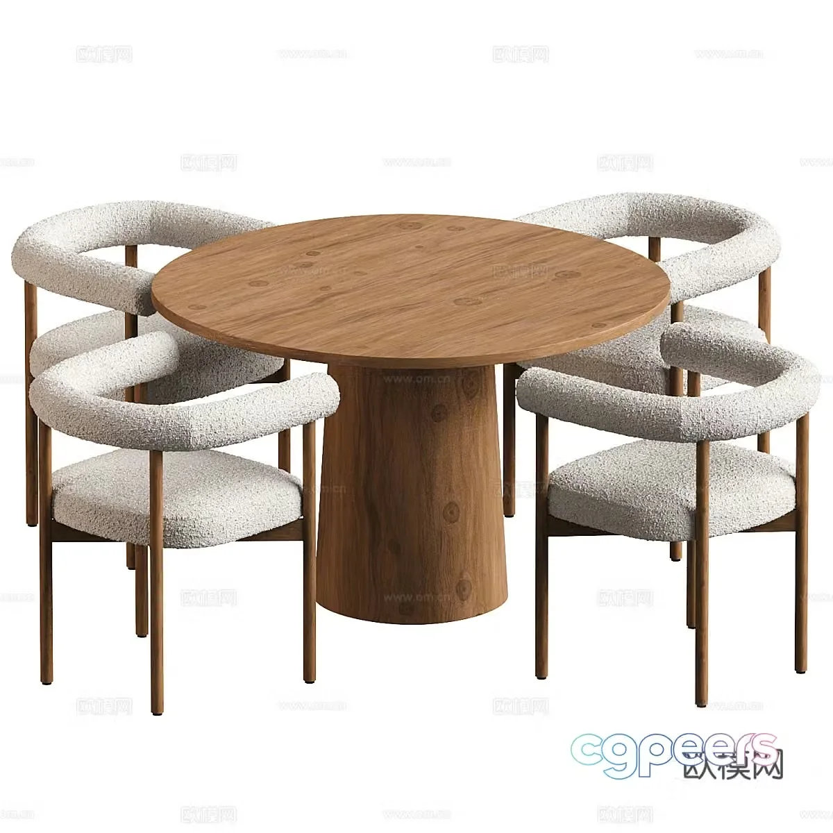 New Chinese style Wasabi dining table and chair 3D model