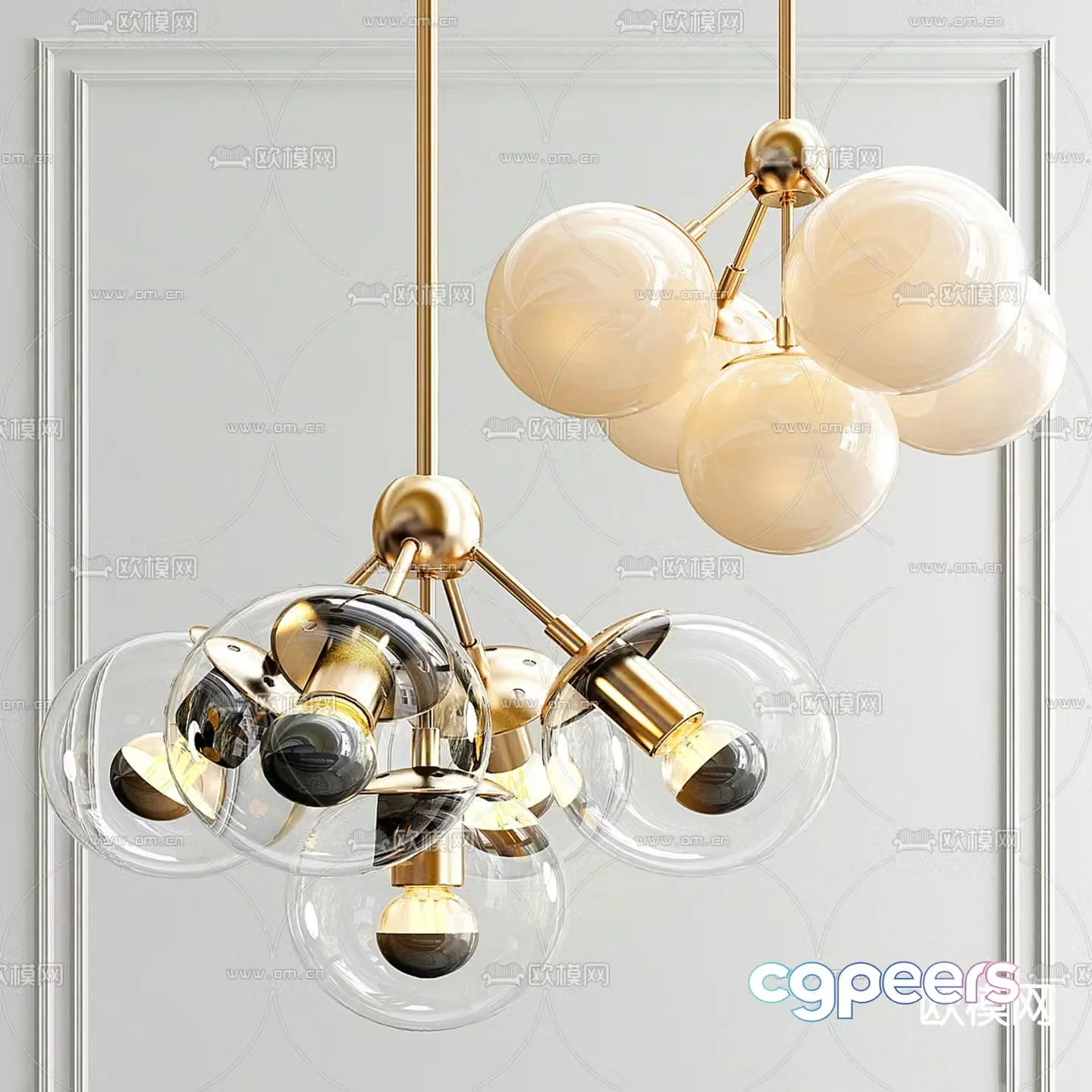 Modo 5 French Chandelier American Chandelier 3D Model