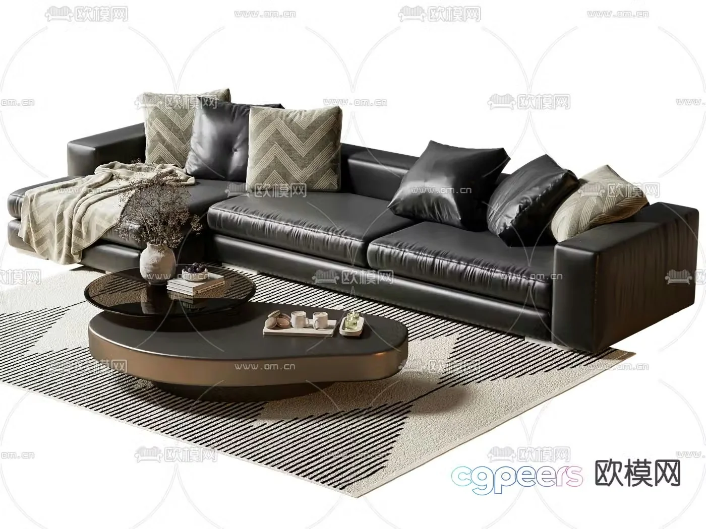 Modern sectional sofa 3d model