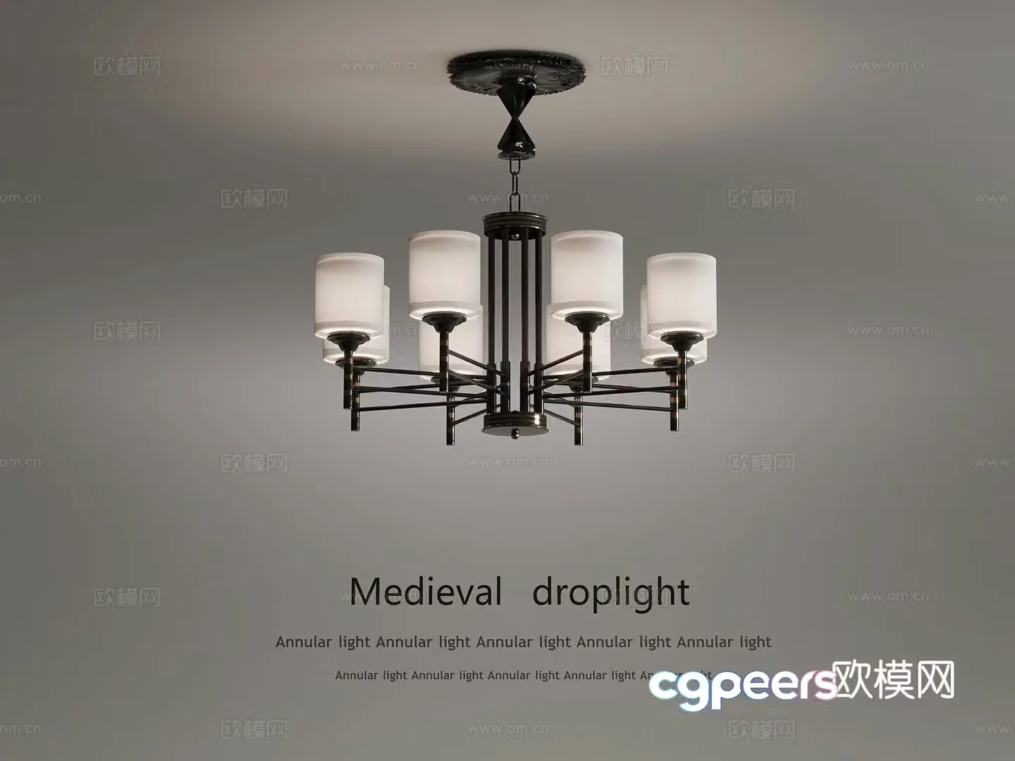 New Chinese chandelier 3D model
