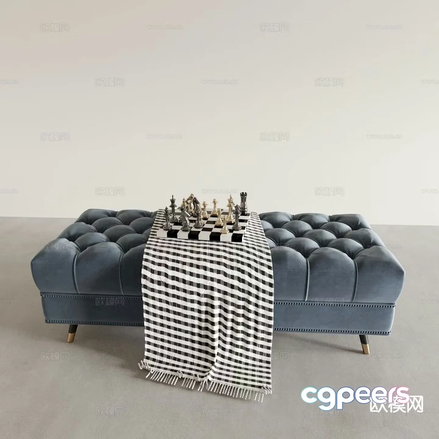 Simple European stool sofa stool shoe changing stool 3D model