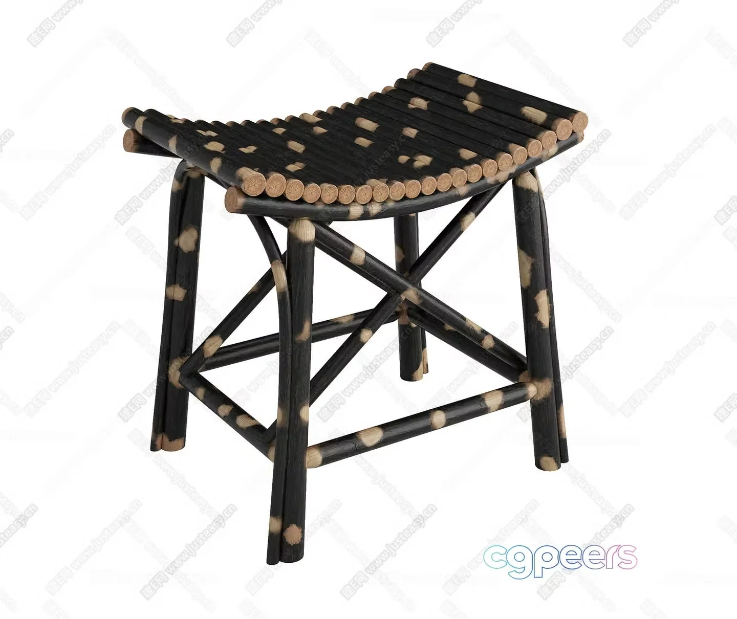 A Black And Brown Stool 3D Model – 9291 – CORONA Render