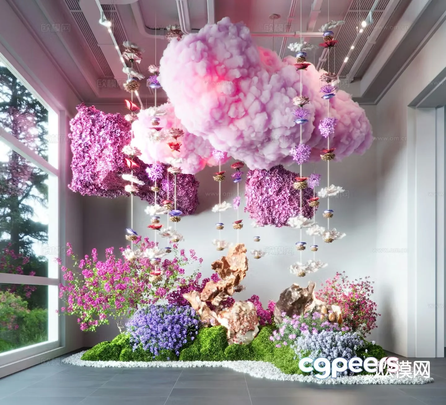 Indoor device landscaping cloud landscaping 3D model