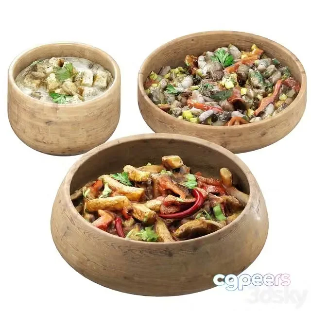 3ds Max Free – Set of dishes (several ready meals)