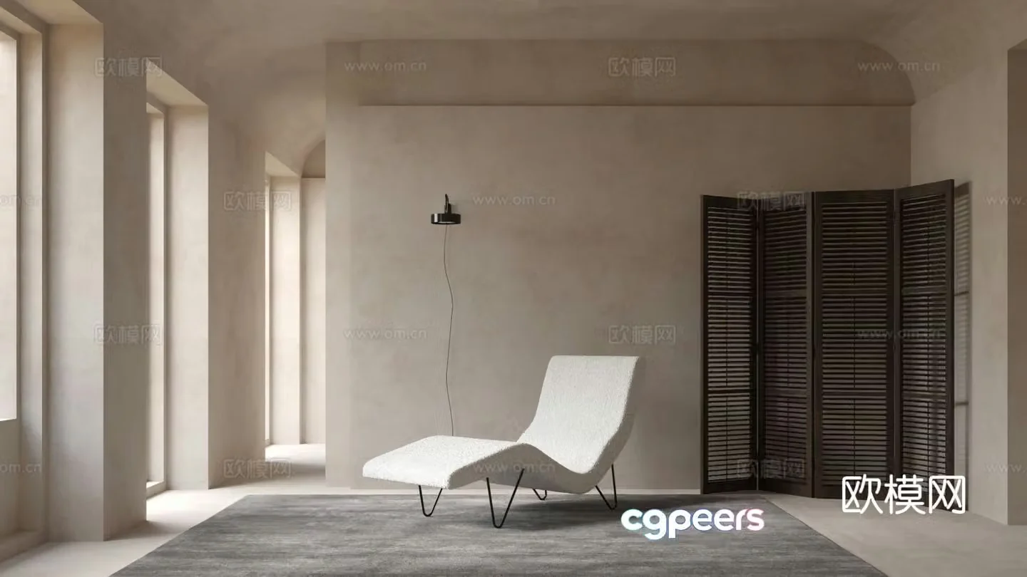 GUBI modern lounge chair 3d model