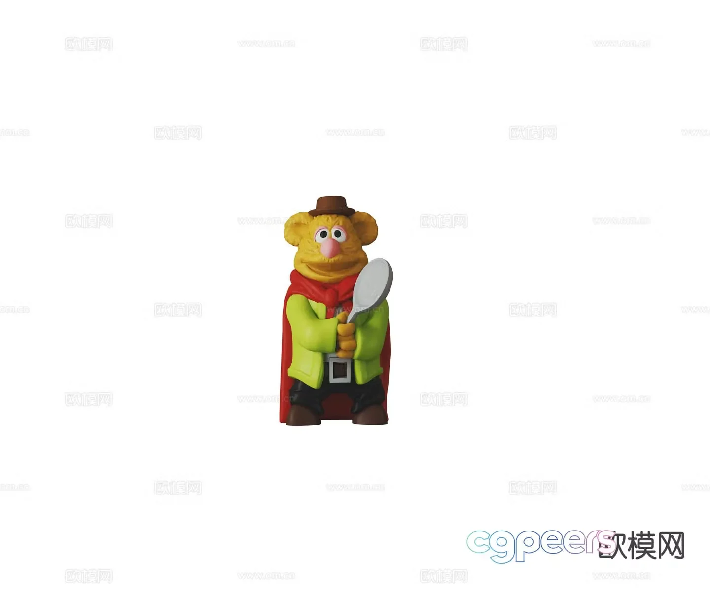 American Fuzz Bear Toy Doll Bear Toy 3D Model