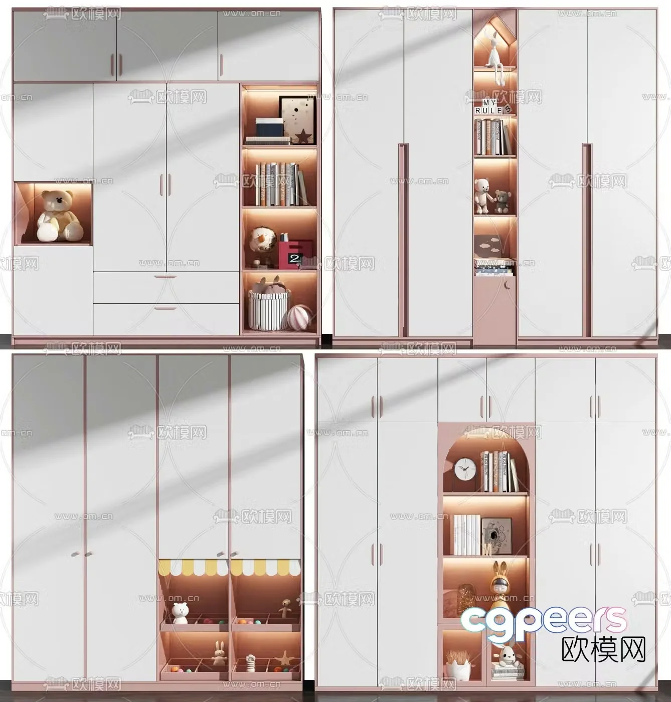 Modern children’s wardrobe decorative cabinet 3d model
