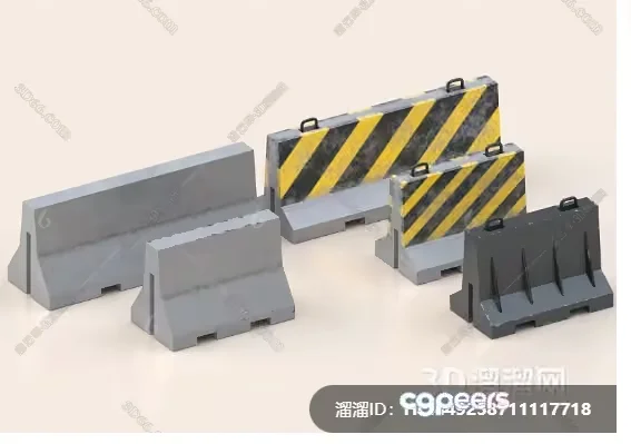 Concrete Barriers 3D Model – 3607 – VRAY Render