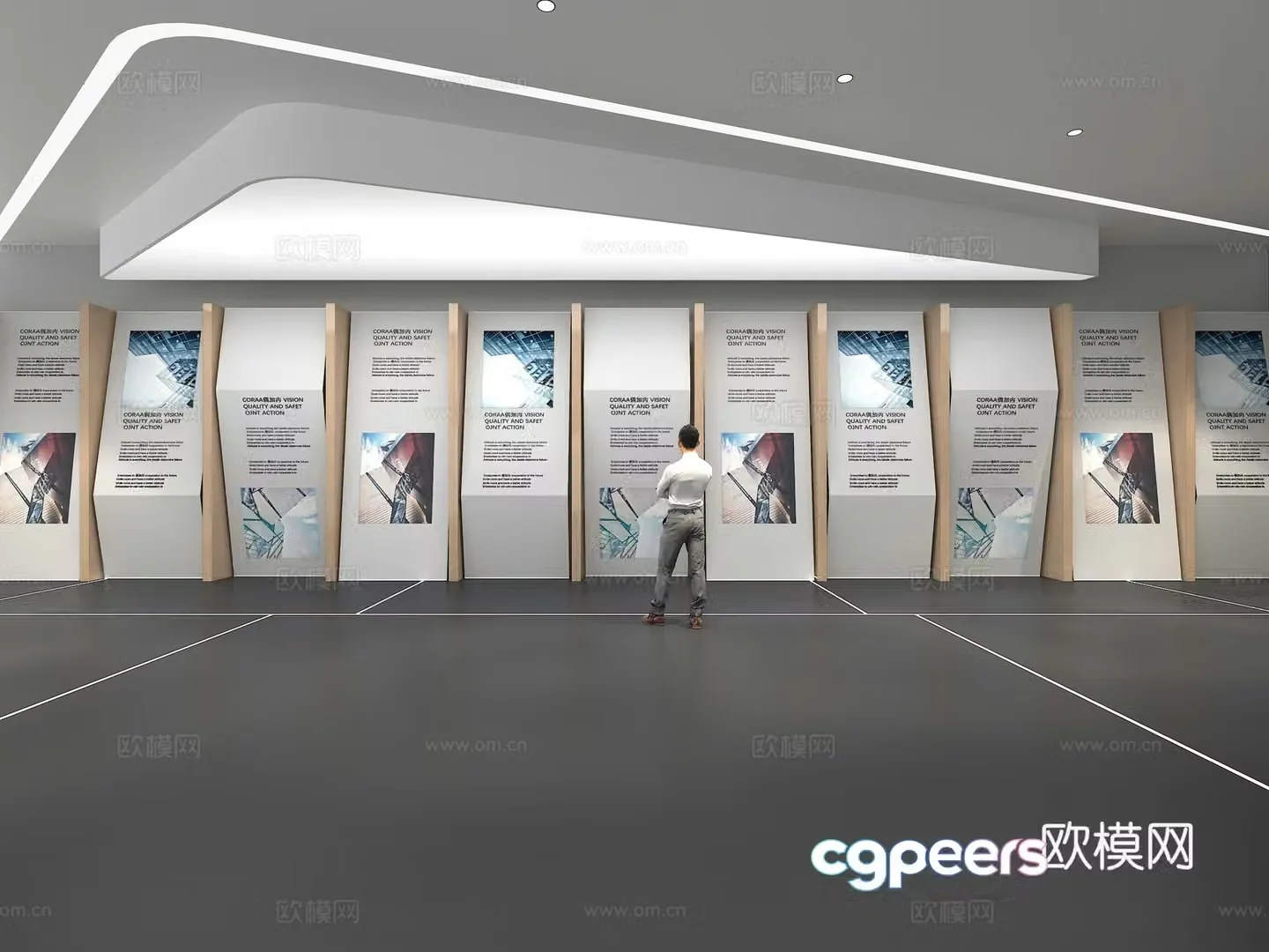 Cultural wall Corporate culture wall Display wall Theme wall Exhibition hall Campus culture Corridor 3D model