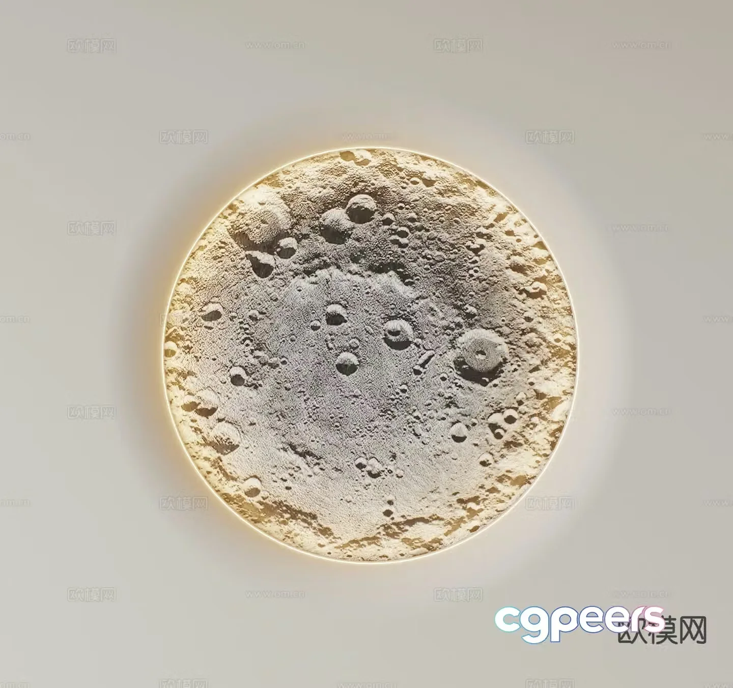 Plaster lamp moon lamp 3d model