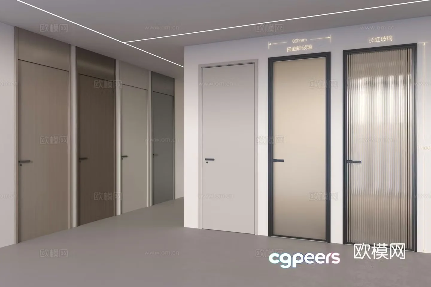 Modern single-open door wooden door glass door open ceiling door bedroom door bathroom door 3d model