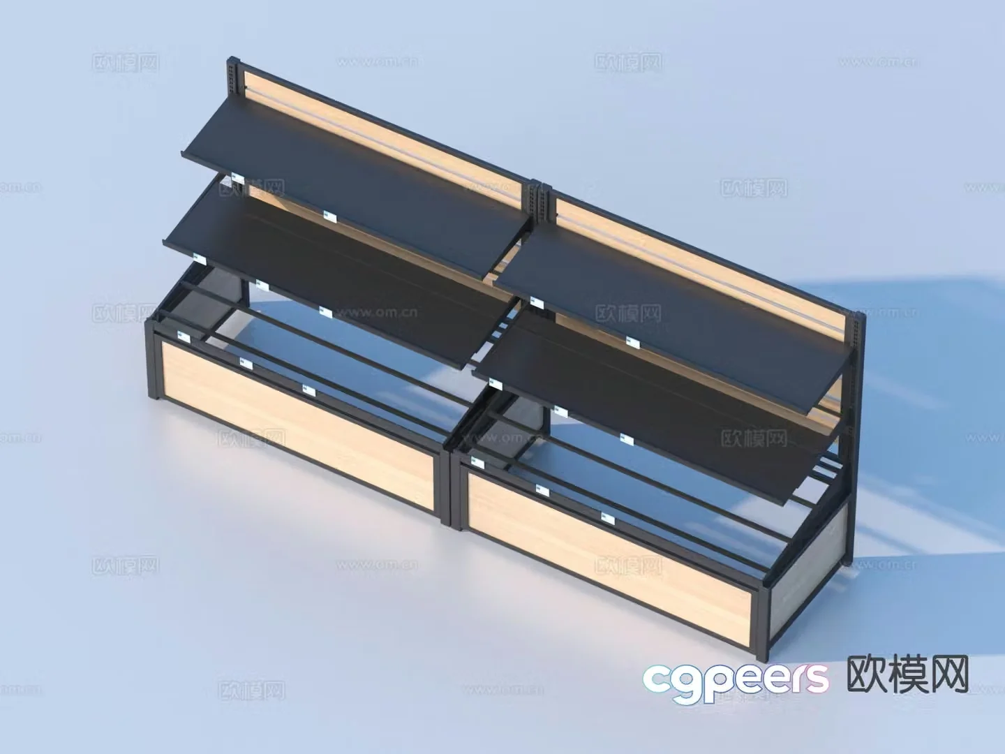Modern shelves iron shelf cabinet 3d model