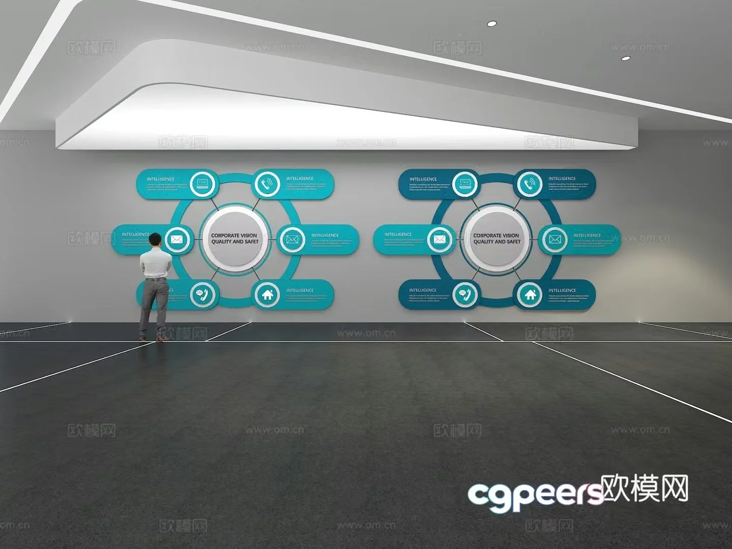 Cultural wall Corporate culture wall Display wall Classroom Exhibition hall Campus culture Corridor 3D model