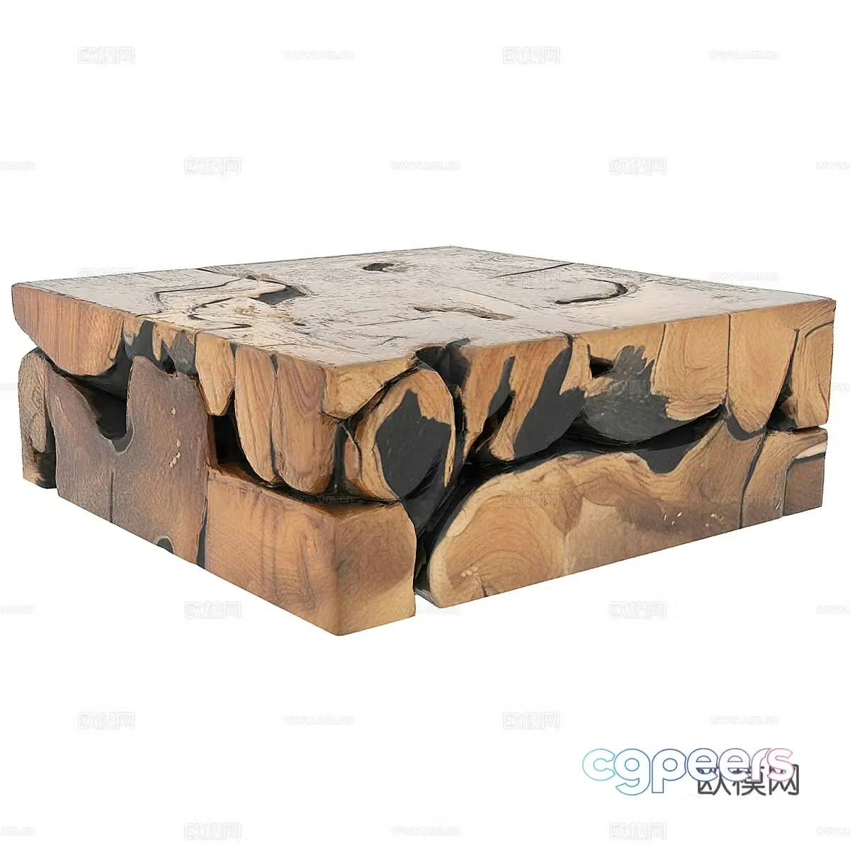Nordic simple coffee table wooden coffee table 3d model