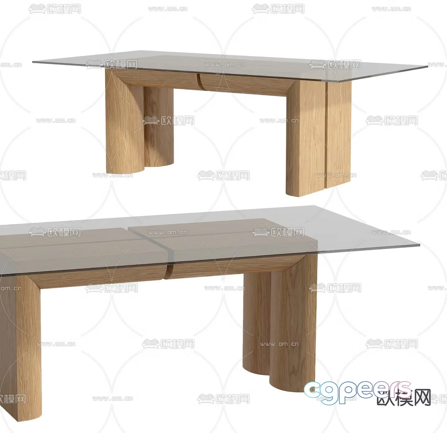 Modern dining table 3d model