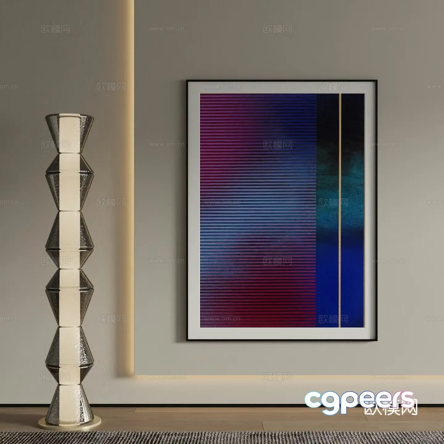 Modern abstract painting Decorative painting 3d model