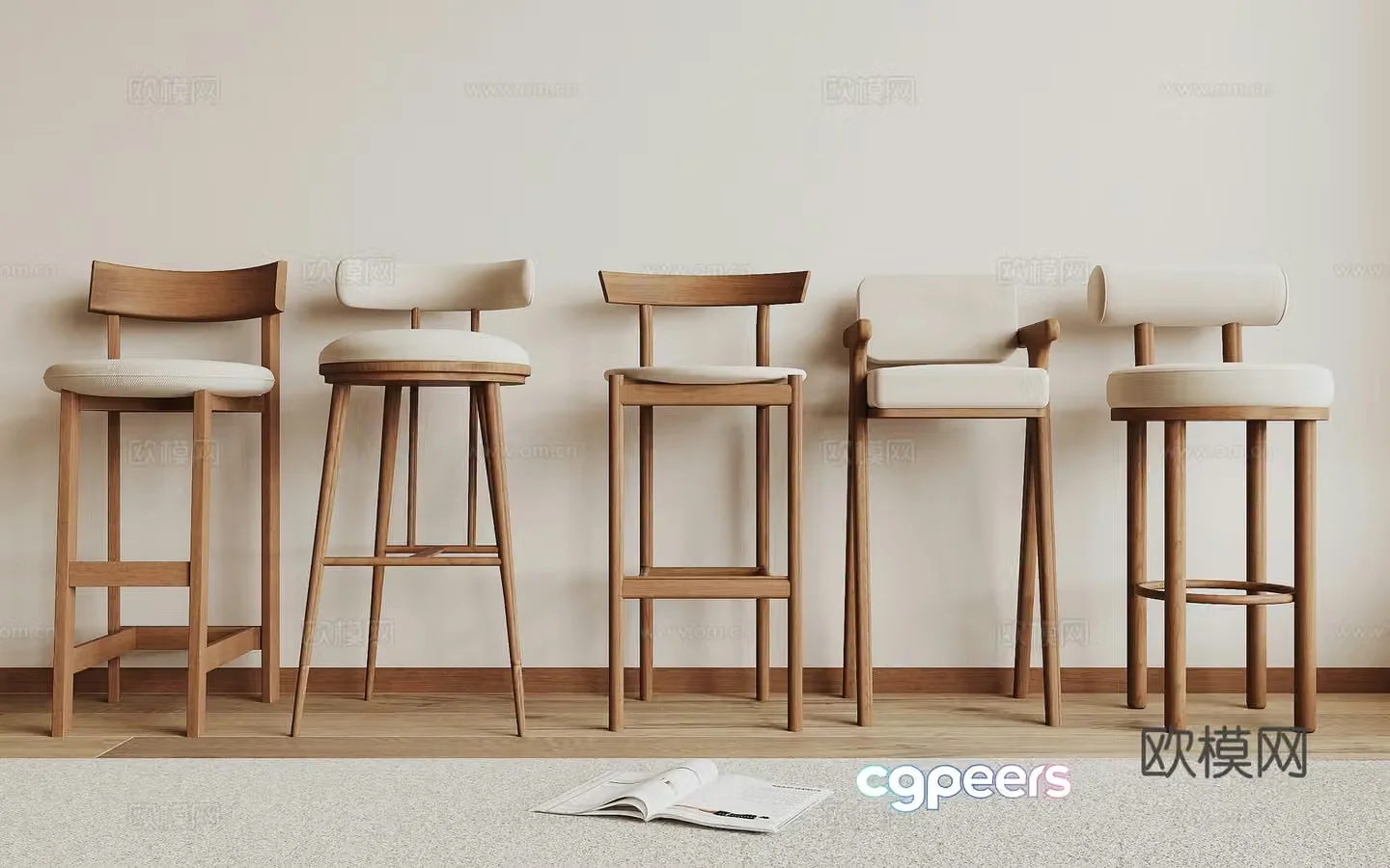 Modern bar chair 3d model