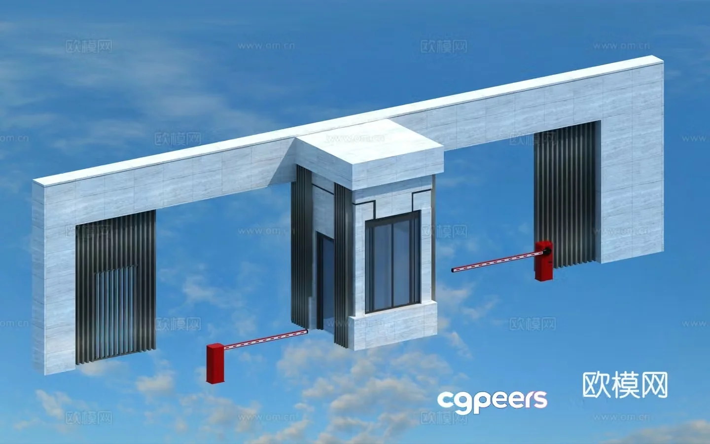 3D model of community entrance gate