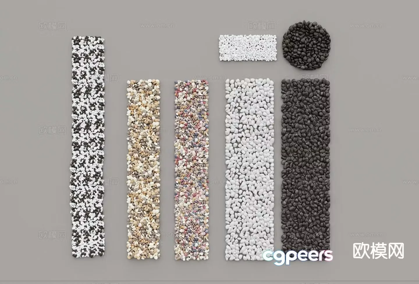 Cobblestone paving gravel paving landscape stone gravel 3d model