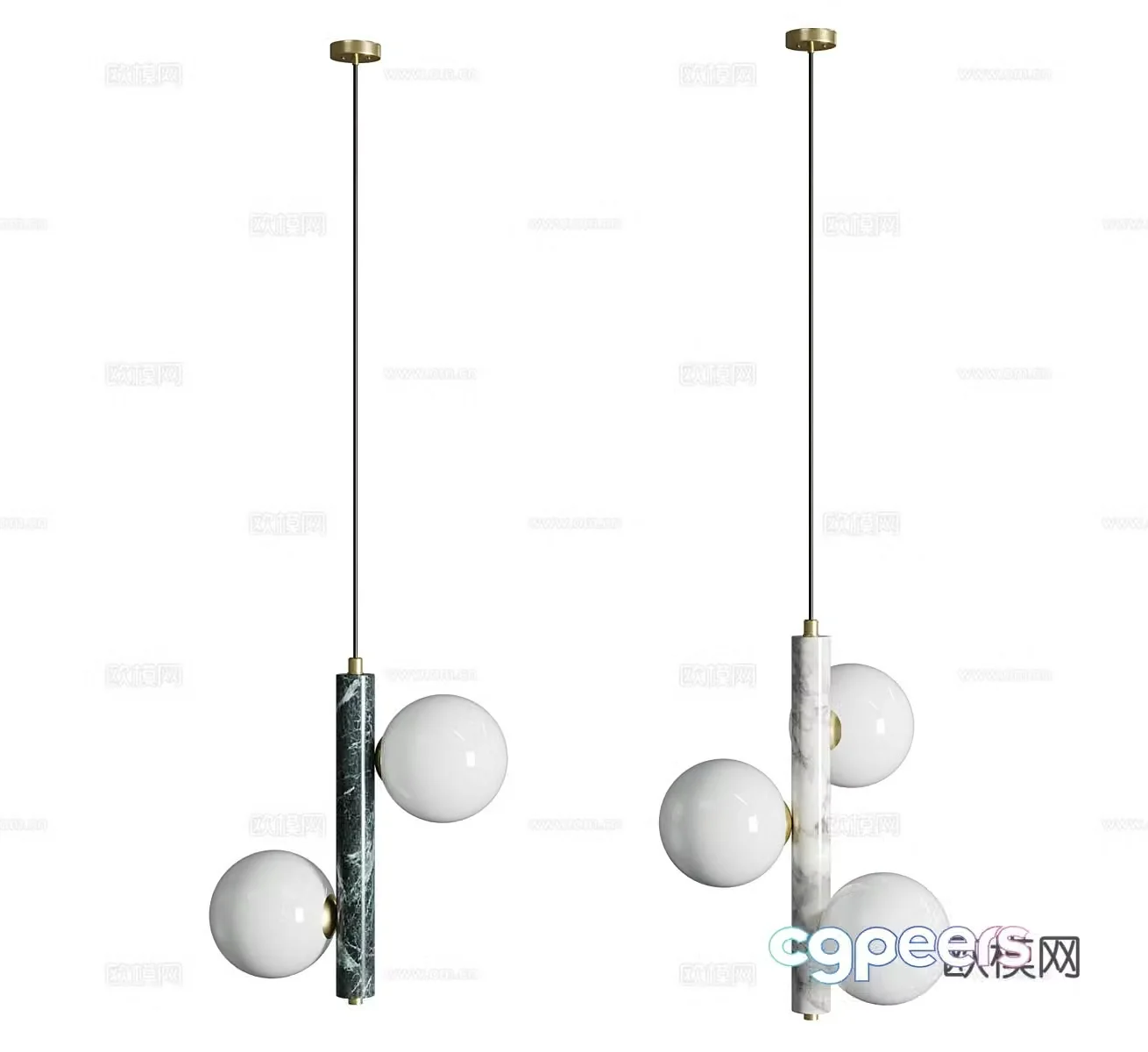 Simple chandelier Art chandelier Restaurant chandelier Bar chandelier Stone chandelier Multi-head chandelier 3D model