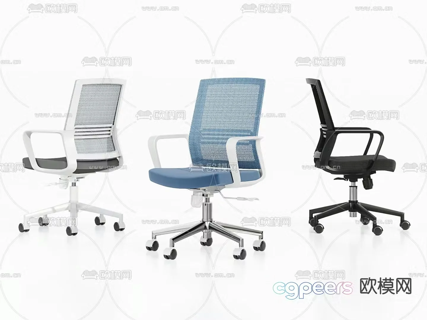 Office chair employee chair training conference chair 3d model