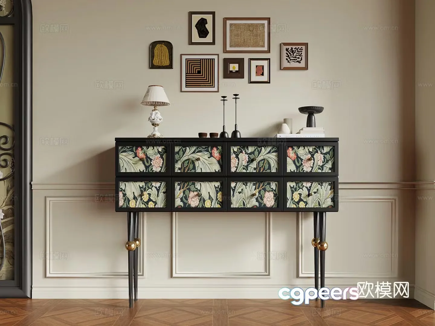020 Entrance Cabinet French Entrance Cabinet 3D Model