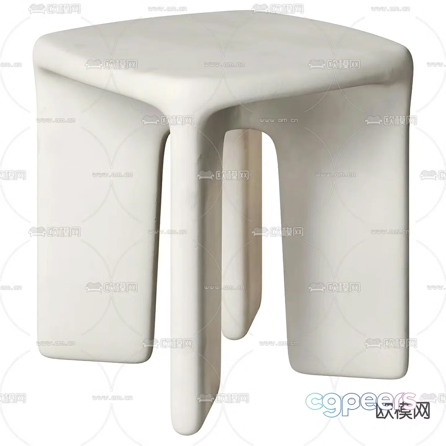 wabi-sabi stool low stool 3d model