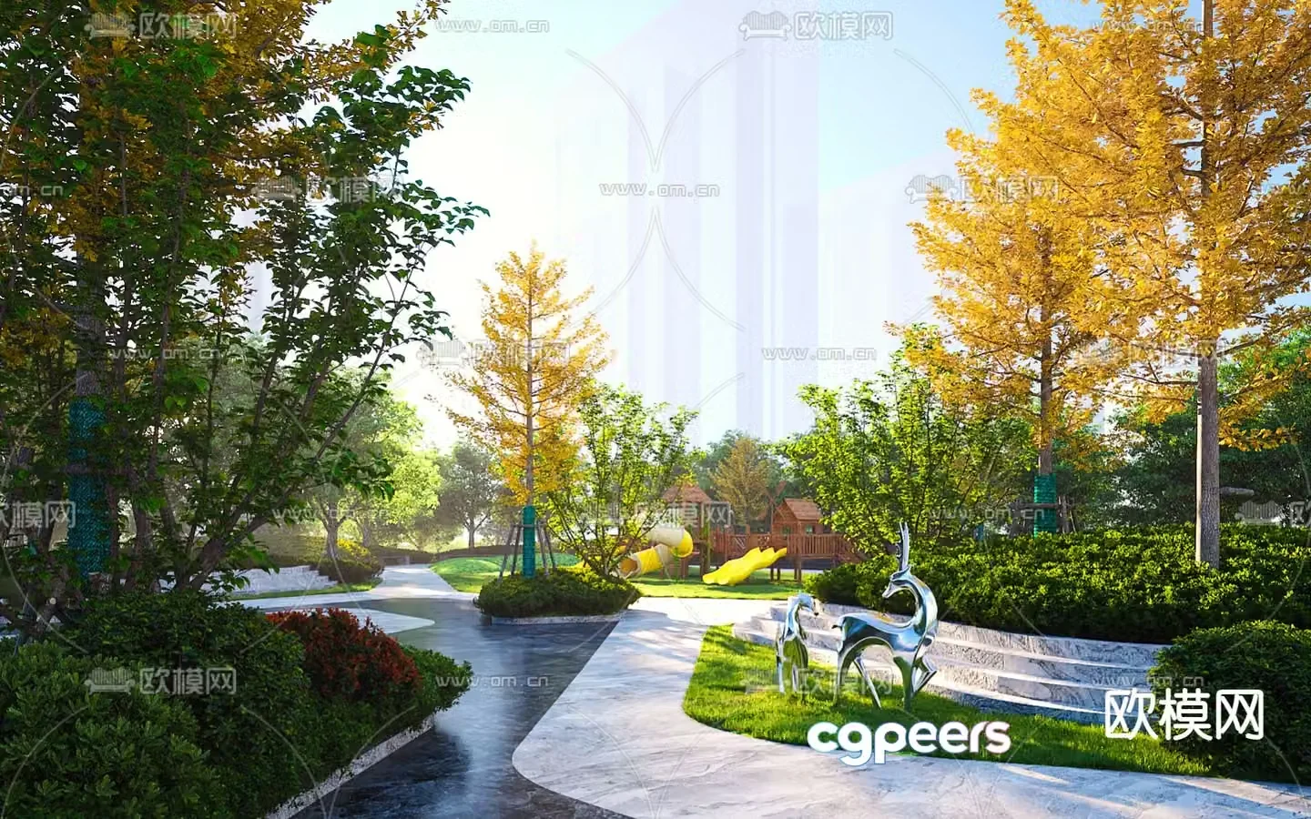 garden landscape park landscape 3d model