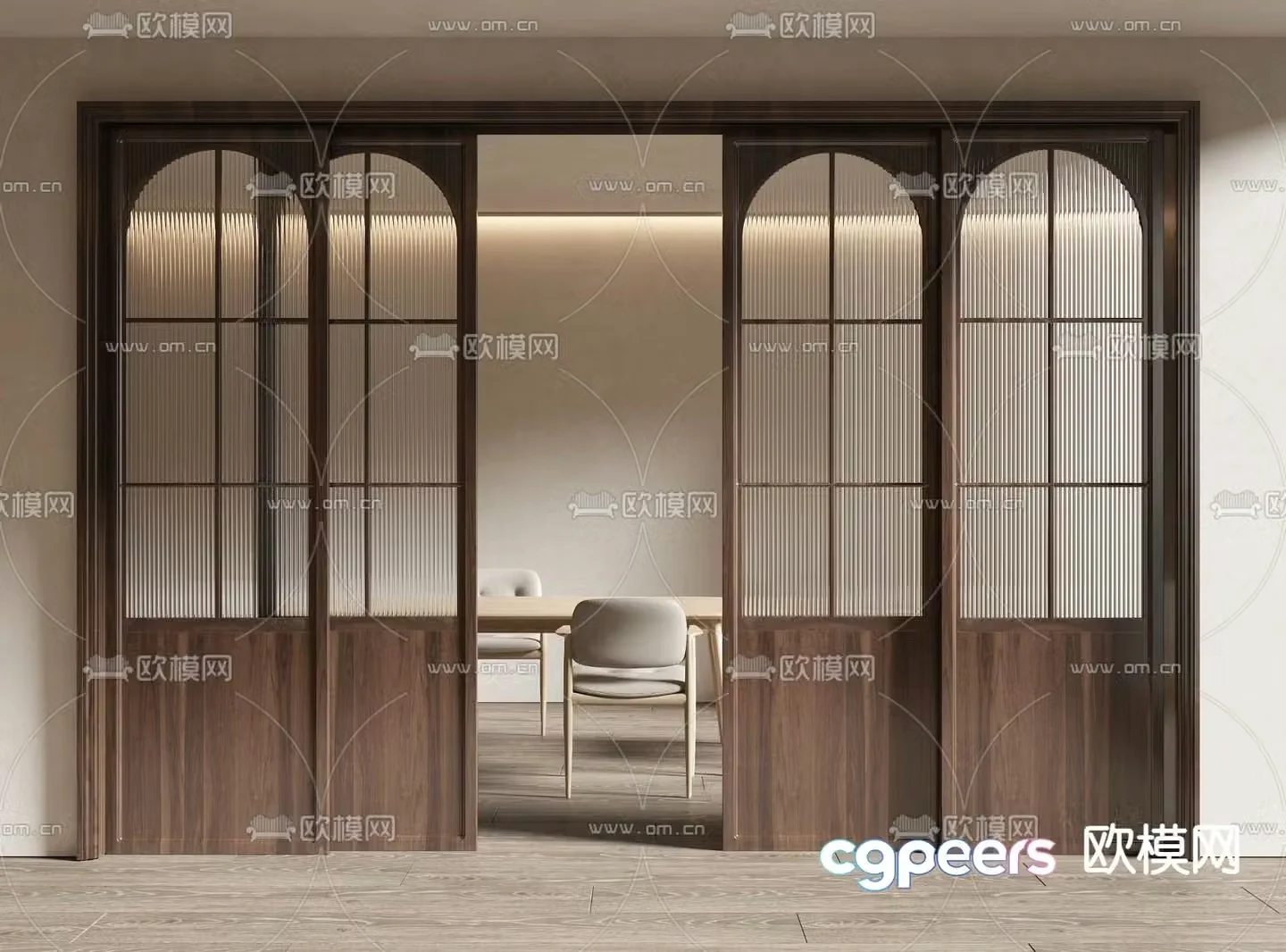 Medieval style sliding door 3D model