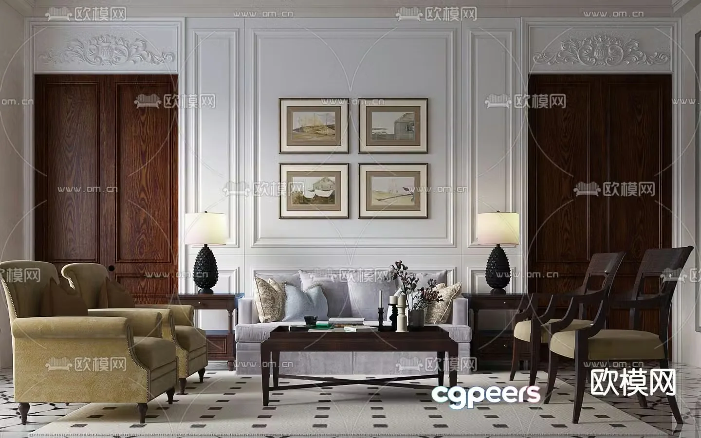 American sofa 3d model