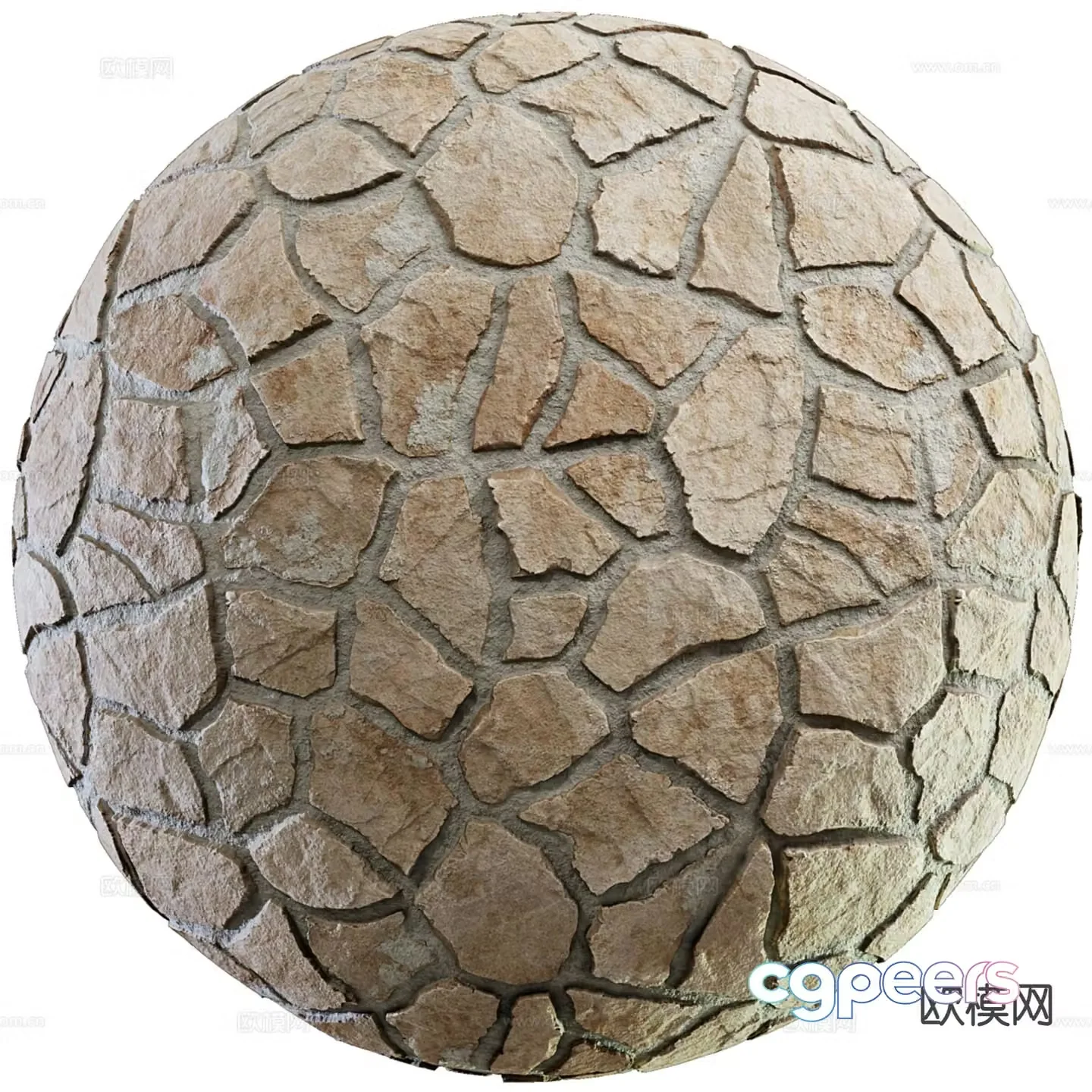 Stone wall rock wall tiles wall 3d model