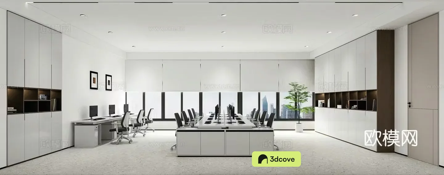 Modern employee office public office area