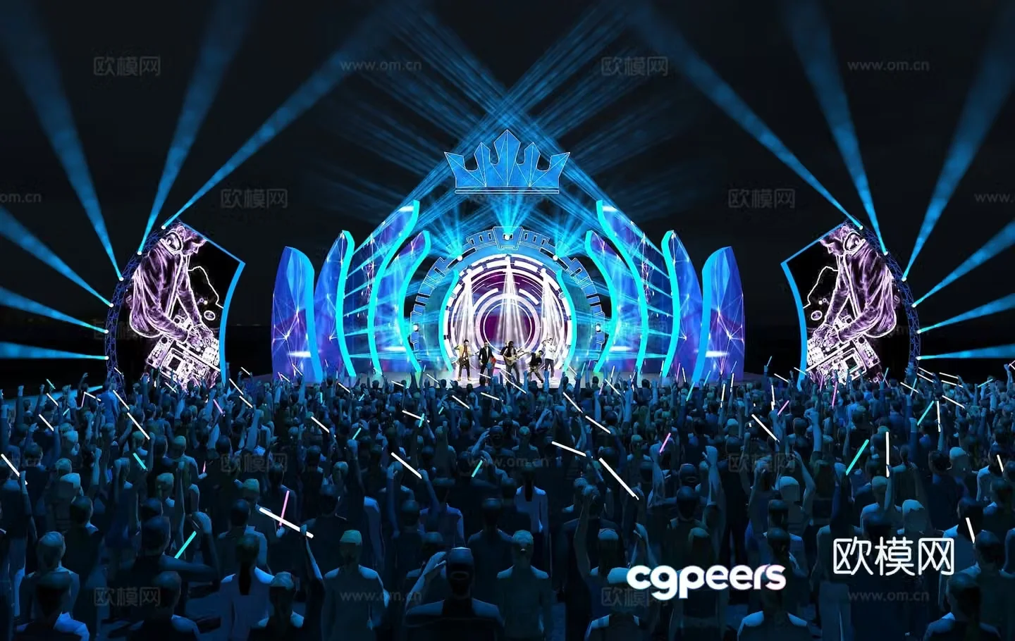 Outdoor stage music festival 3d model