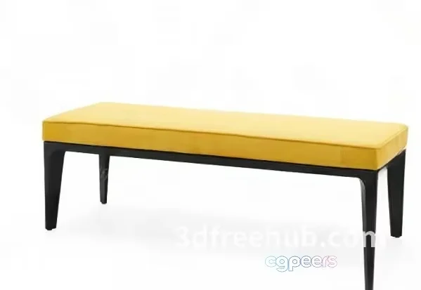 Black And Yellow Bench 3D Model – 229 – VRAY Render