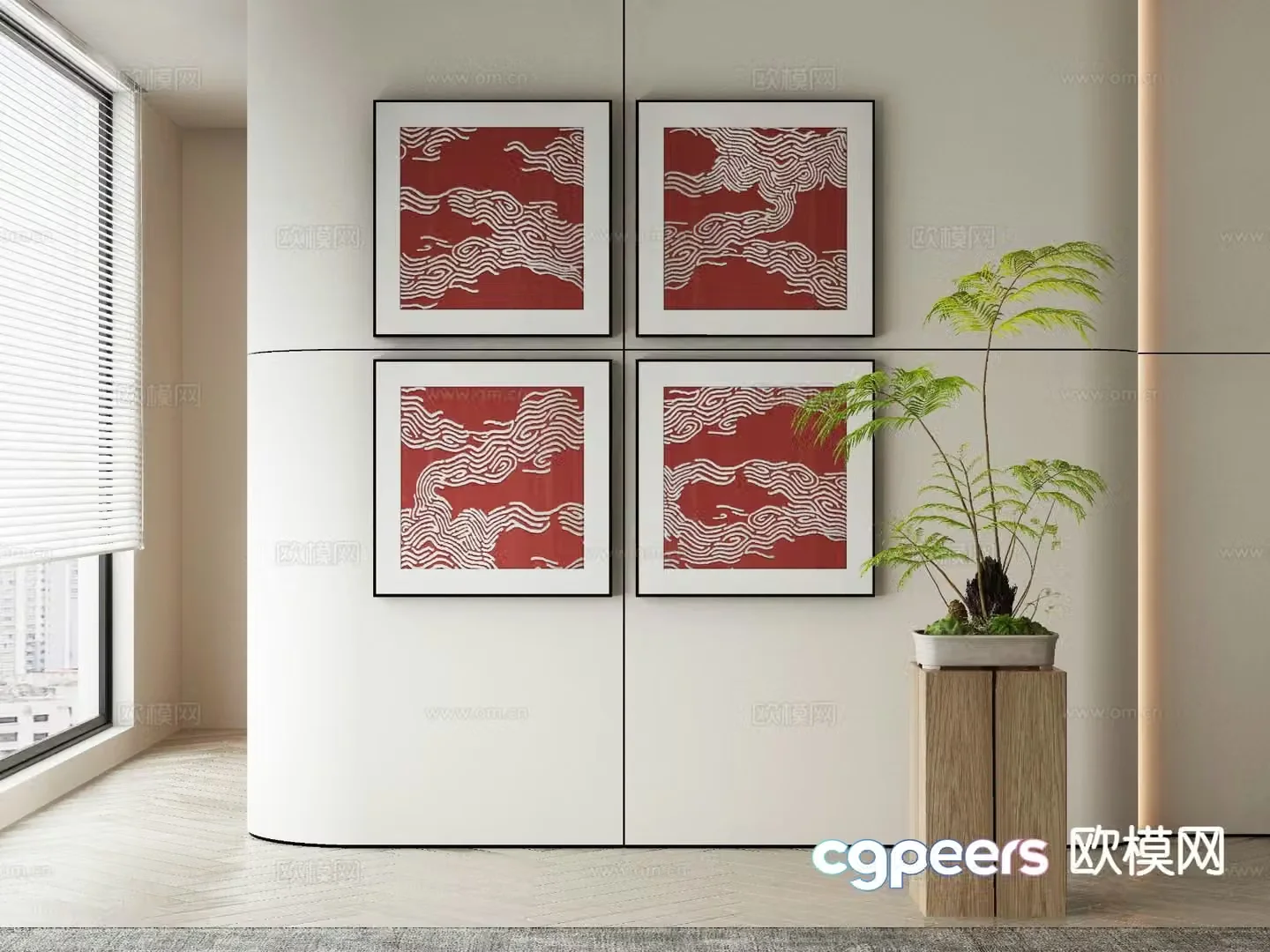 New Chinese style decorative painting auspicious hanging painting 3d model
