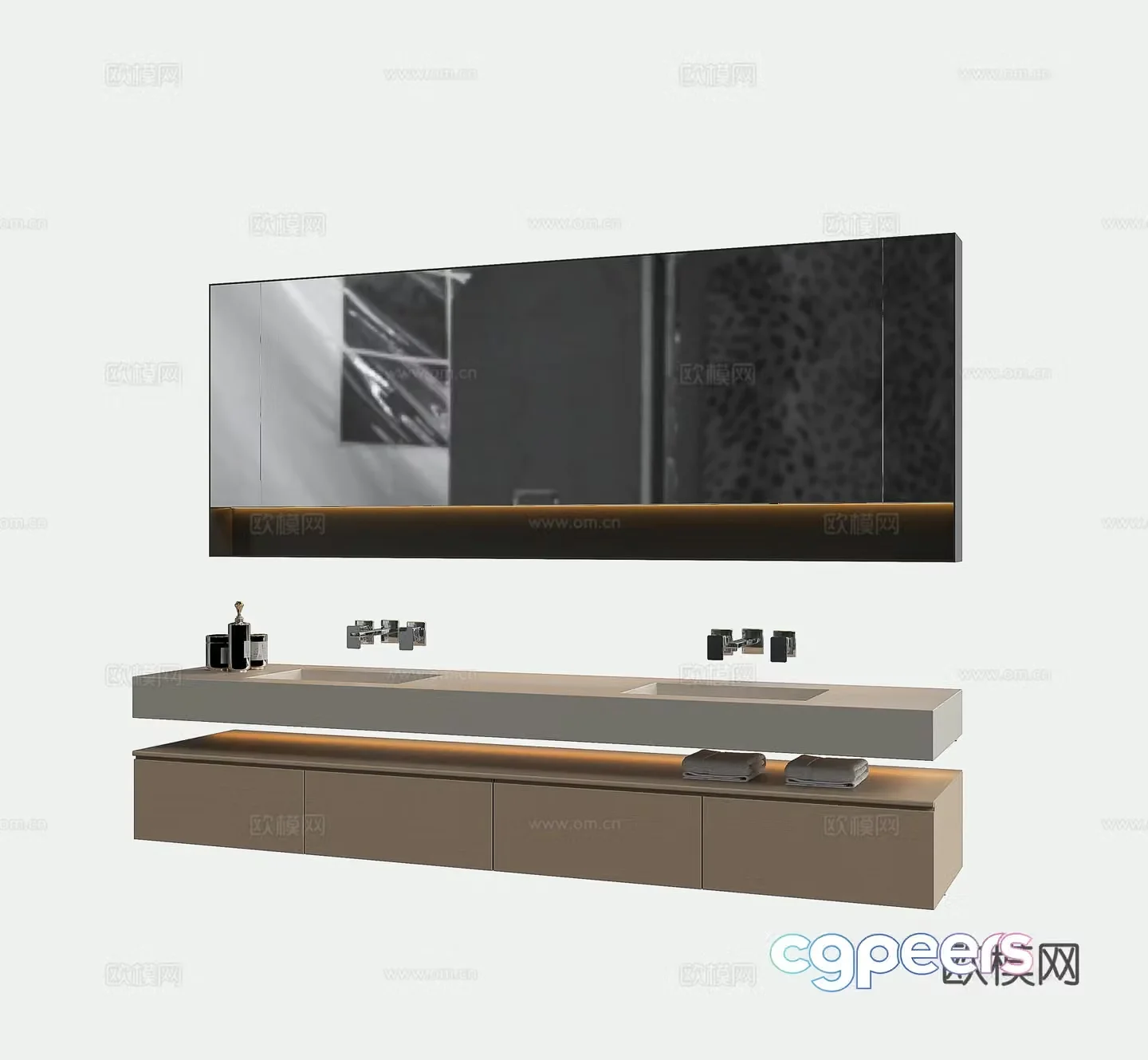 Bathroom cabinet bathroom sink mirror cabinet 3d model