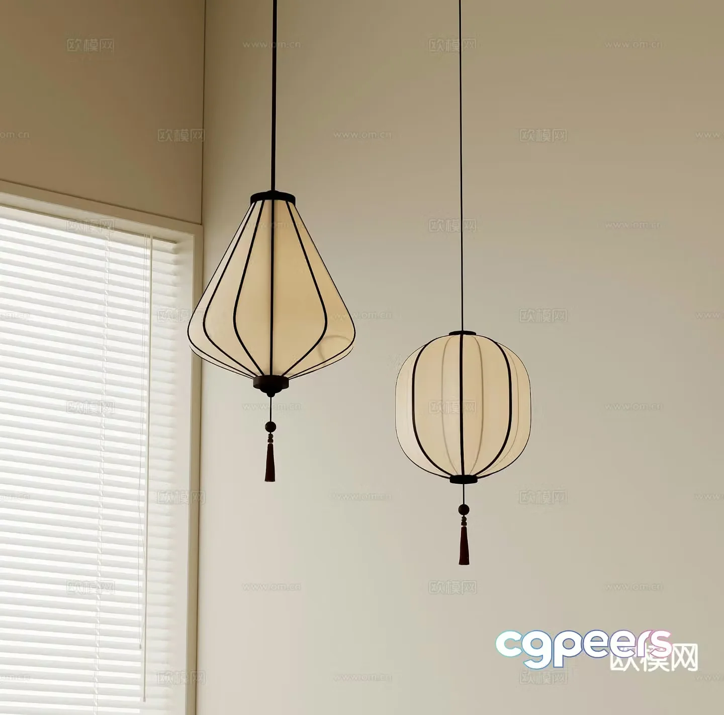 New Chinese chandelier 3D model