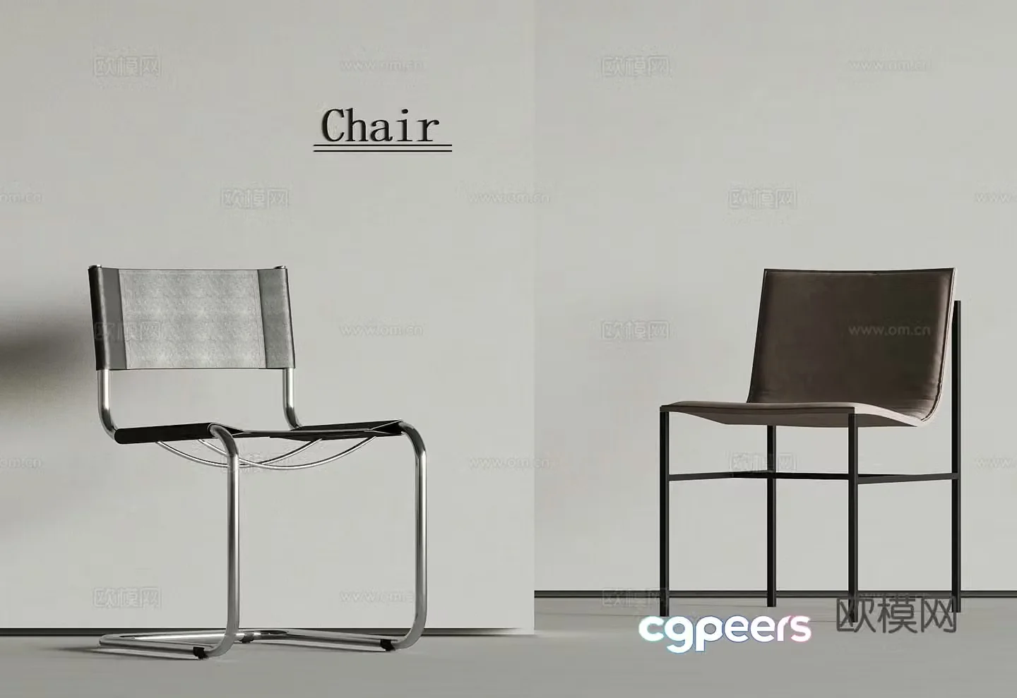 Modern Italian chair desk chair dining chair 3d model